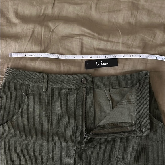 Lulu's Green Corduroy Mini Skirt - Picture 3 of 3